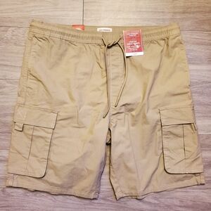 Levi Strauss Signature Men's Comfort Cargo Shorts Stretch Relaxed Khaki Size XL